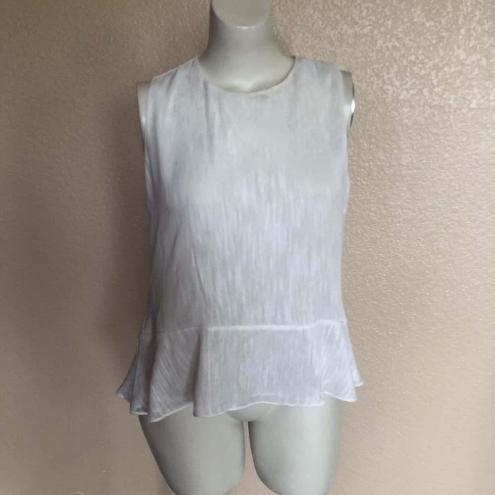 Tommy Hilfiger Ruffle Sleeveless Tank Top L White New